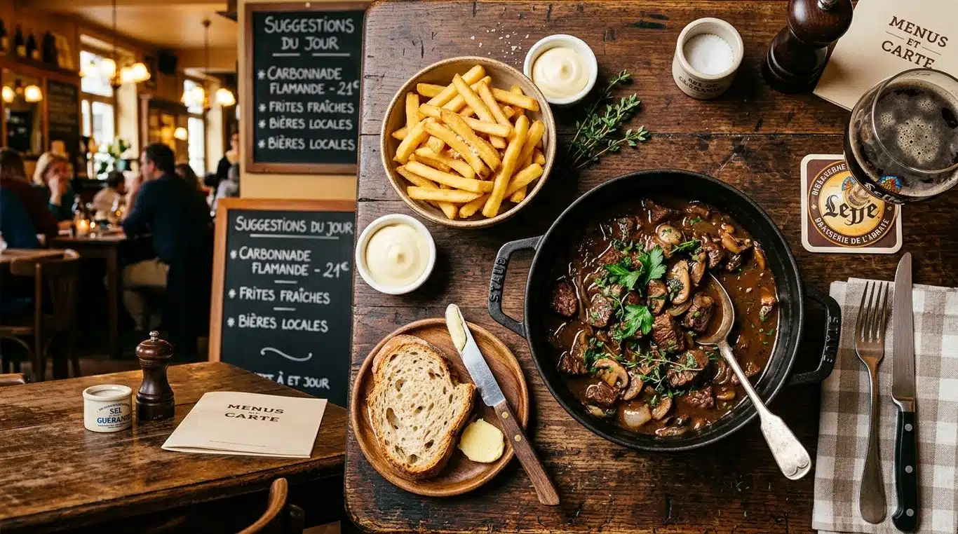Plat de Carbonnade Flamande avec frites