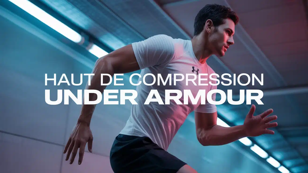 Athlète portant un haut de compression Under Armour en mouvement