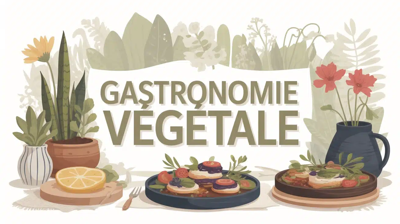 illustration vectorielle gastronomie végétale et artisanat floral