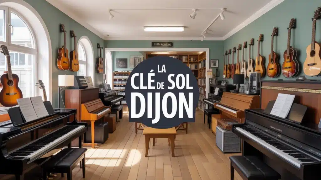 Magasin La Clé de Sol Dijon avec instruments de musique