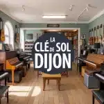 Magasin La Clé de Sol Dijon avec instruments de musique
