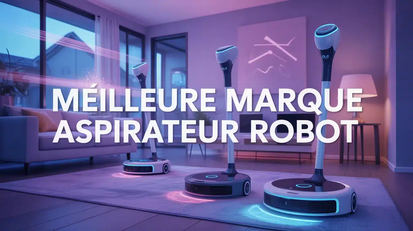 Illustration meilleure marque aspirateur robot avec aspirateurs en action