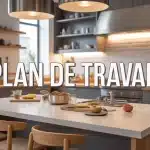 plan de travail moderne bois stratifié quartz