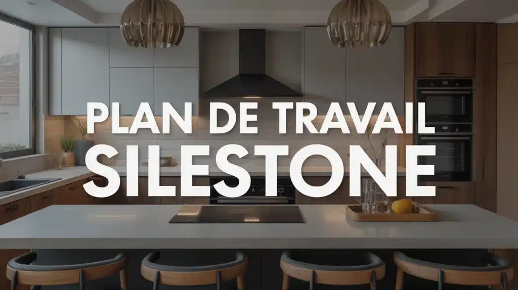 Plan de travail Silestone moderne en quartz poli