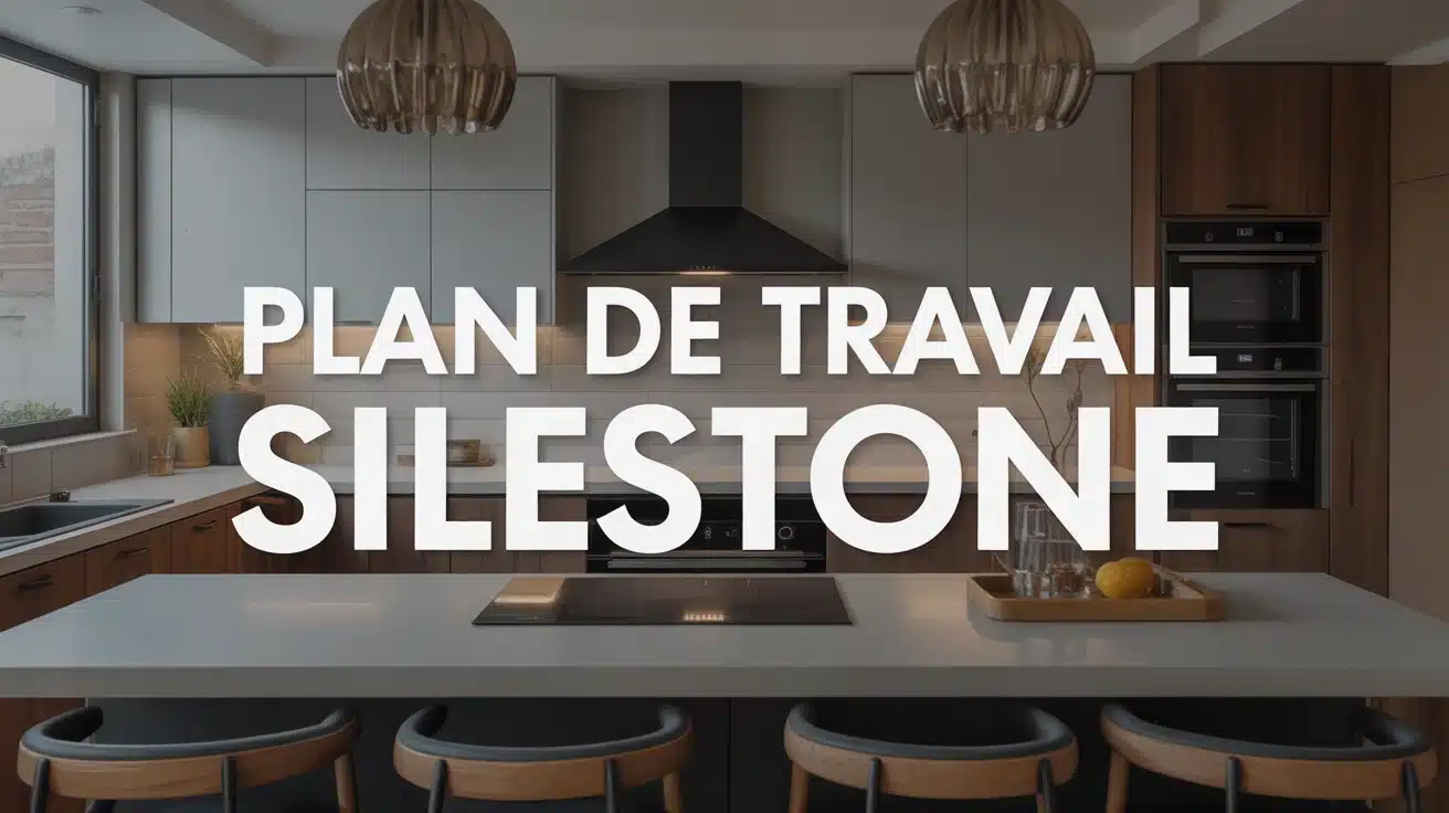 Plan de travail Silestone moderne en quartz poli