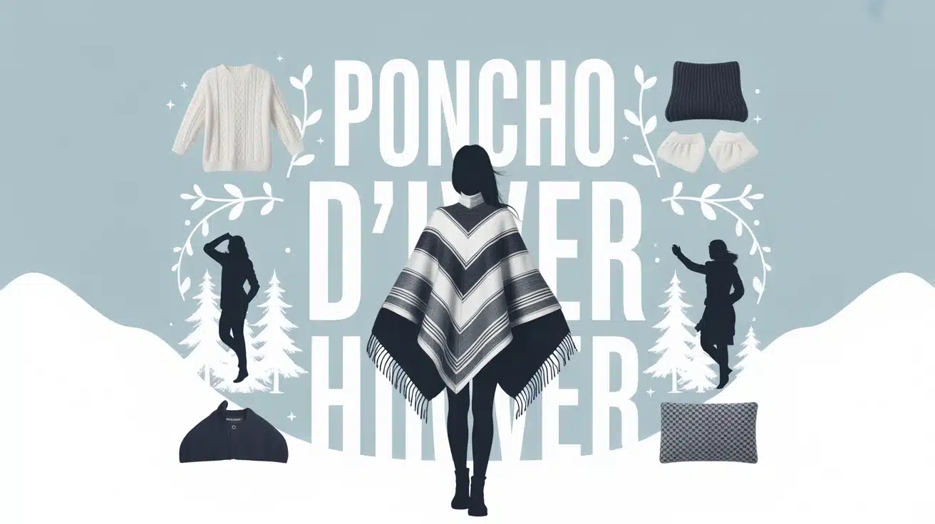 Illustration poncho d'hiver femme confort thermique