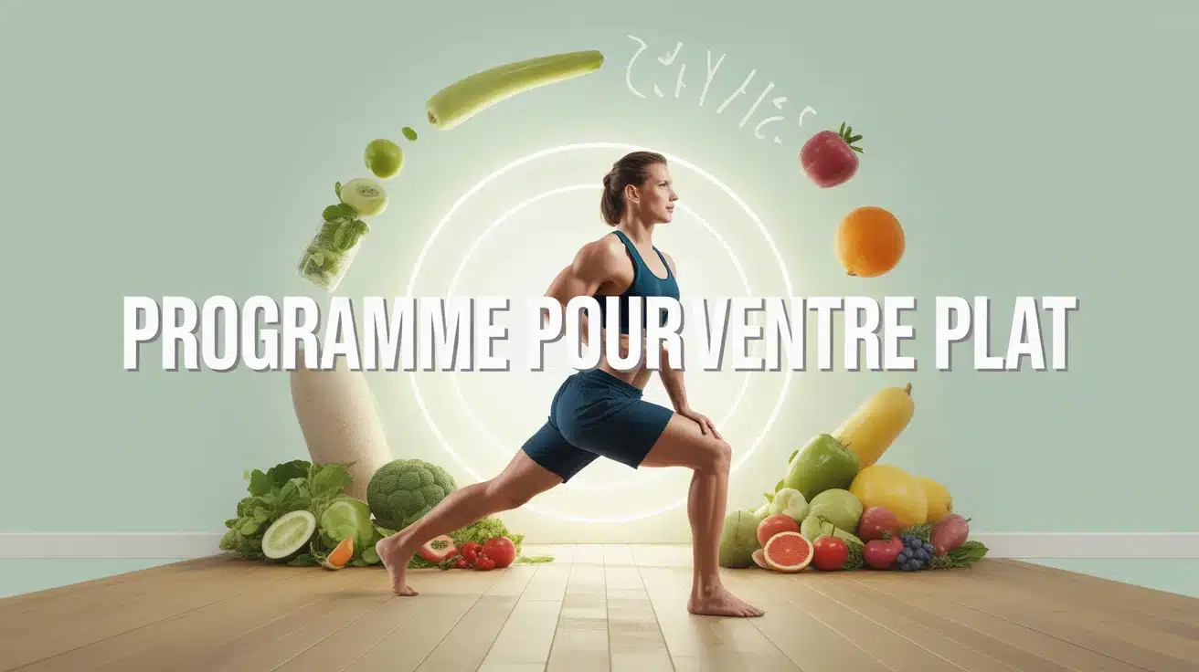 illustration programme pour ventre plat corps gainage nutrition saine
