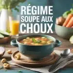 Bol de soupe aux choux avec légumes frais régime soupe aux choux