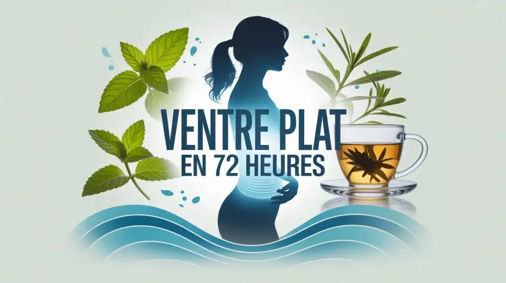 Silhouette féminine avec ventre plat en 72 heures et éléments de digestion