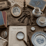 brocanteurs oise objets anciens sur table