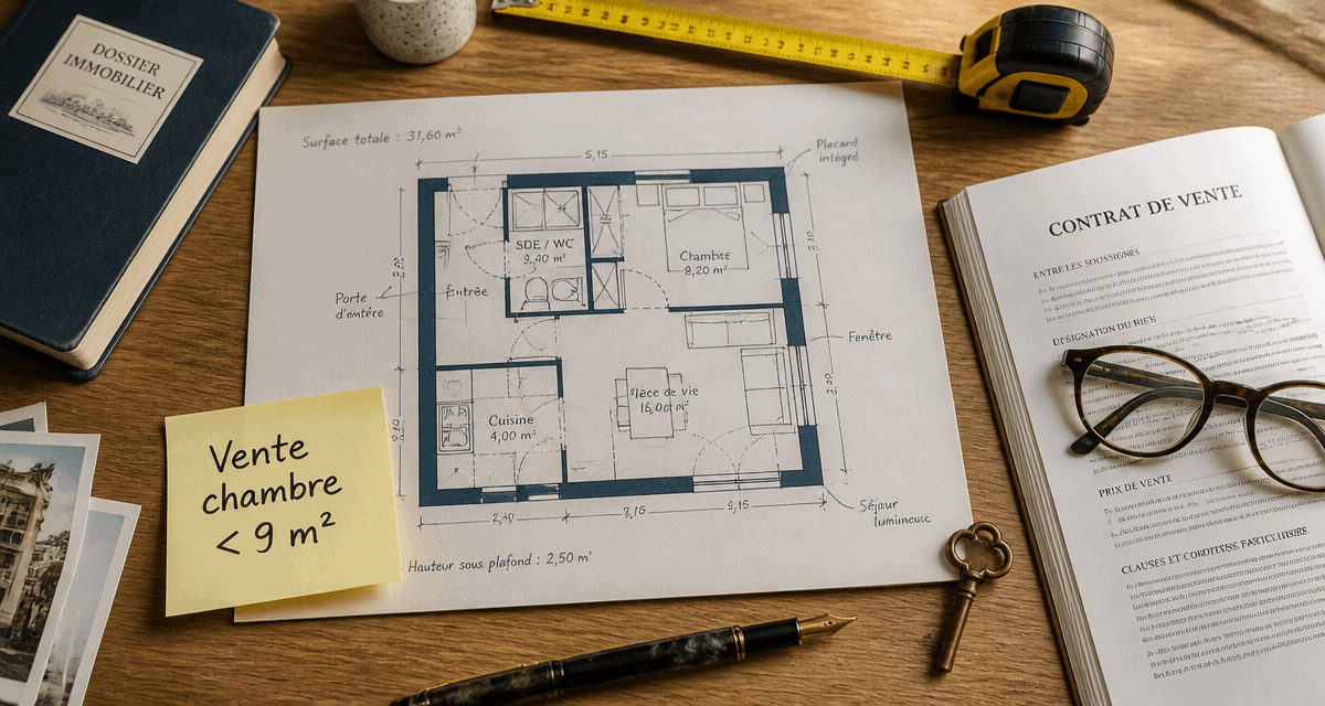 chambre moins de 9m2 vente plan bureau