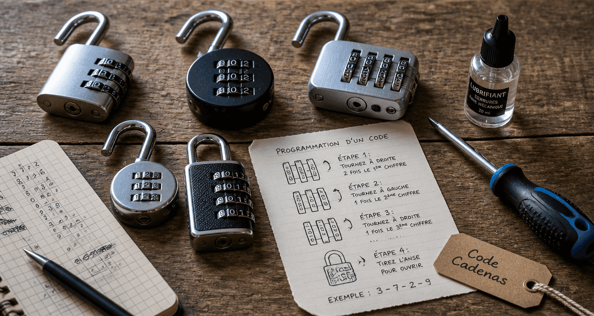 Vue atelier de code cadenas et accessoires