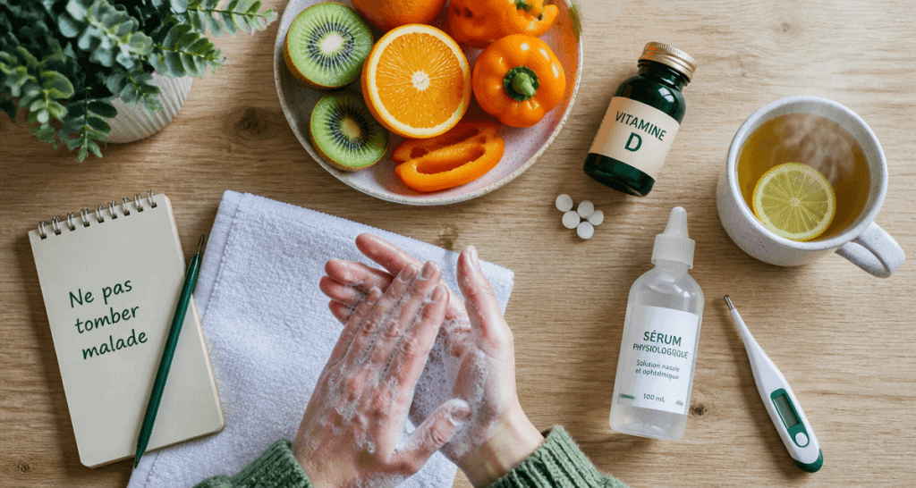 comment ne pas tomber malade mains lavées fruits vitamine D