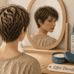 effet décoiffé femme coupe courte cheveux épais et volumineux