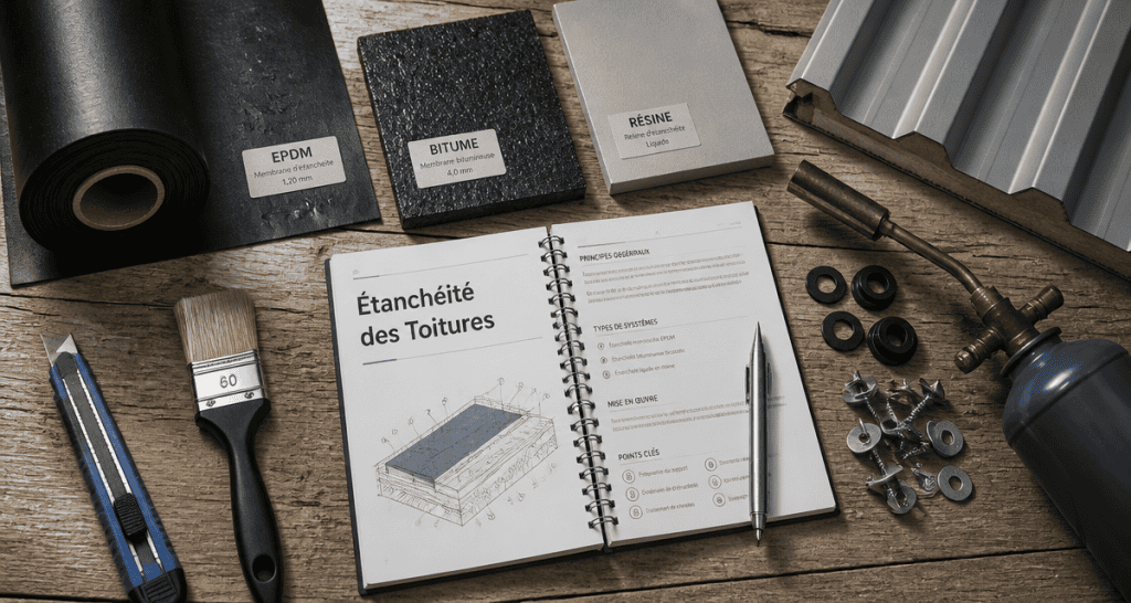 étanchéité des toitures plan de travail outils