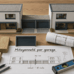 maison mitoyenne par le garage maquettes matériaux plans