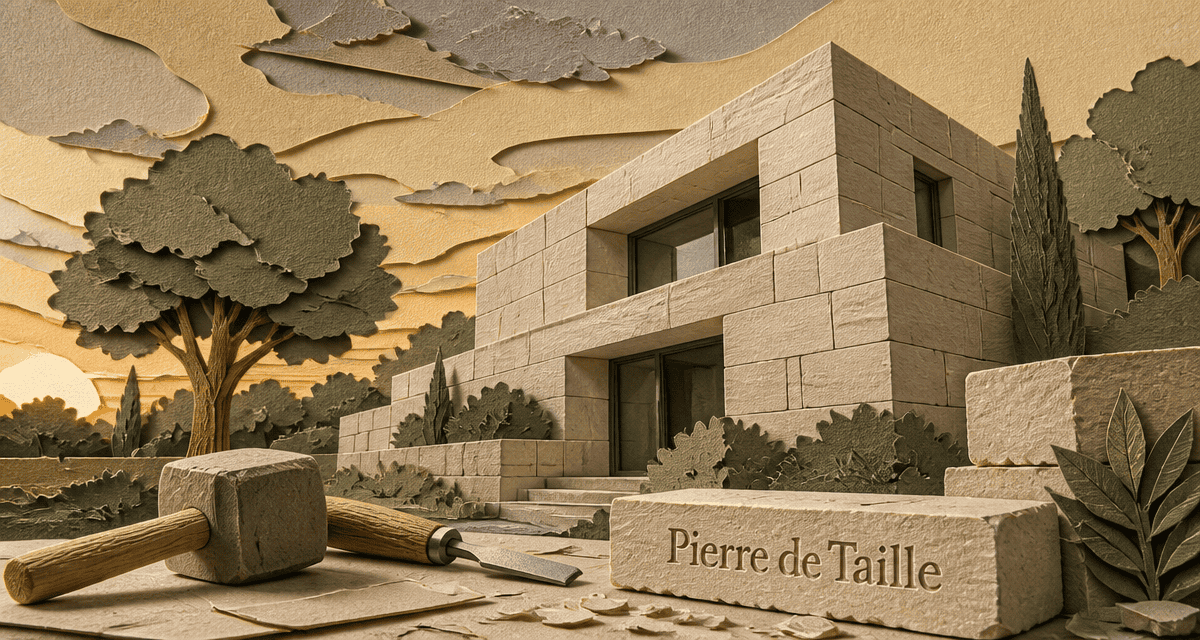 Maison pierre de taille massive contemporaine en calcaire