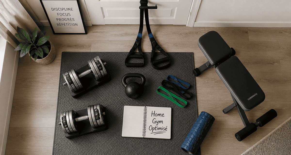 Materiel sport maison tapis haltères kettlebell