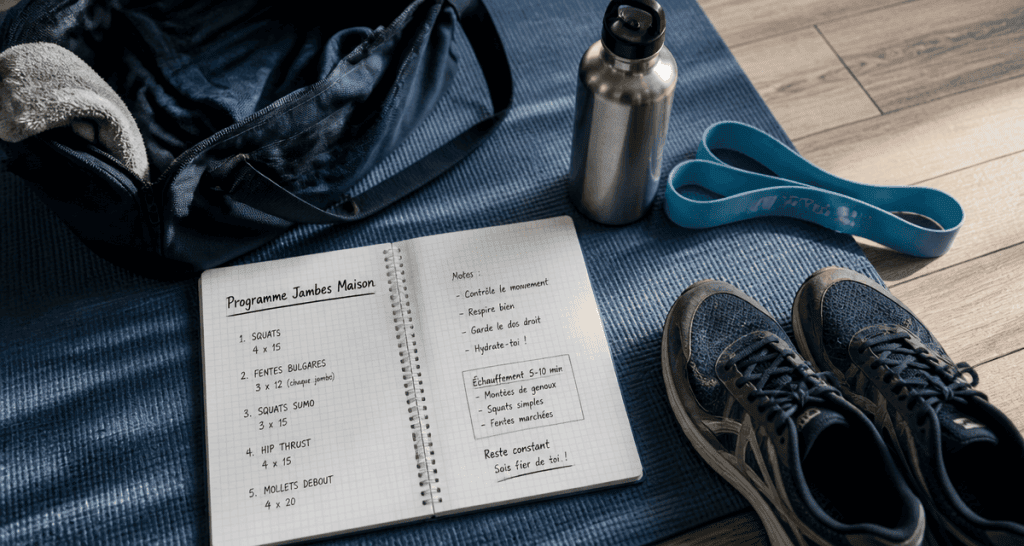 musculation jambes maison carnet programme sur tapis