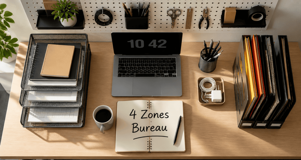 organiser un bureau en quatre zones