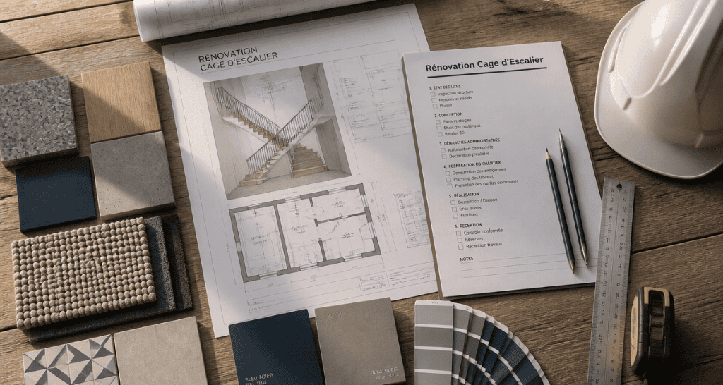 plans rénovation cage d'escalier immeuble