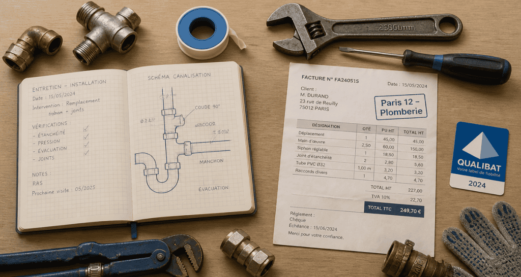 plombier paris 12 outils et facture