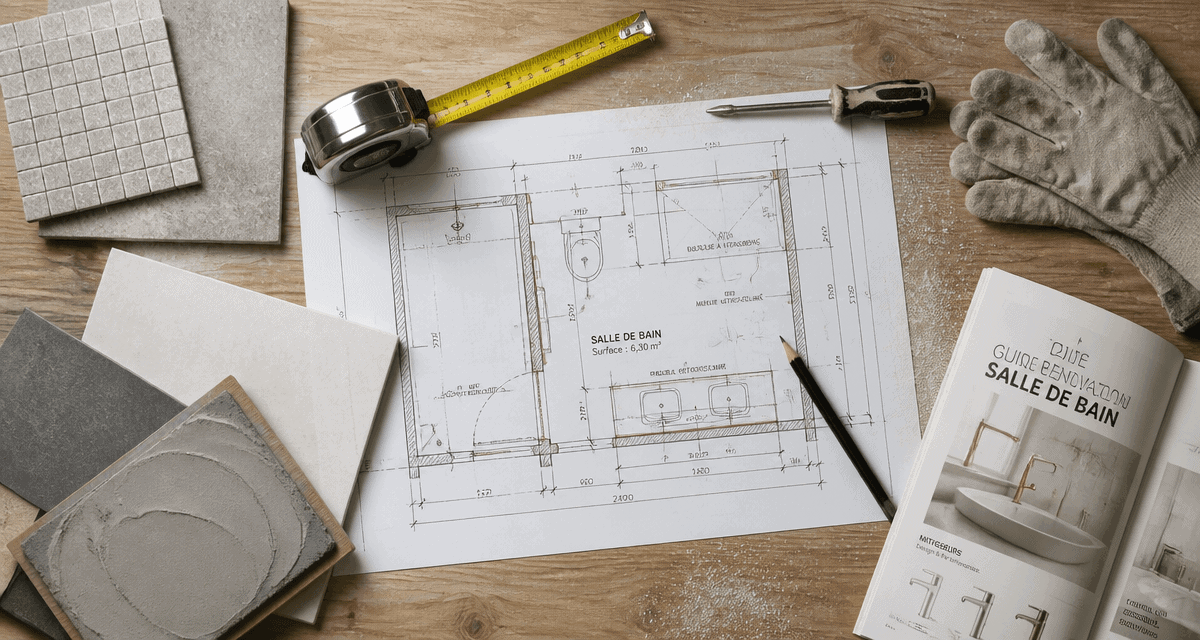 renover une salle de bain plan materiaux