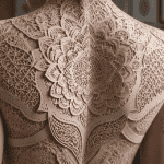 tatouage ornemental dos motifs mandala