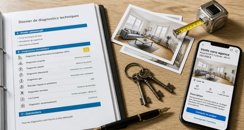 vente maison sans agence dossier diagnostics clés