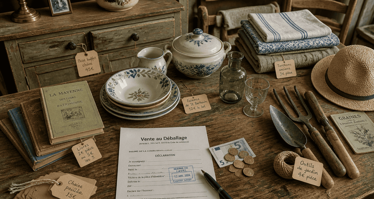 vide maison 53 table objets anciens Mayenne