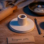 Bougeoir pate autodurcissante, finition céramique en 24h