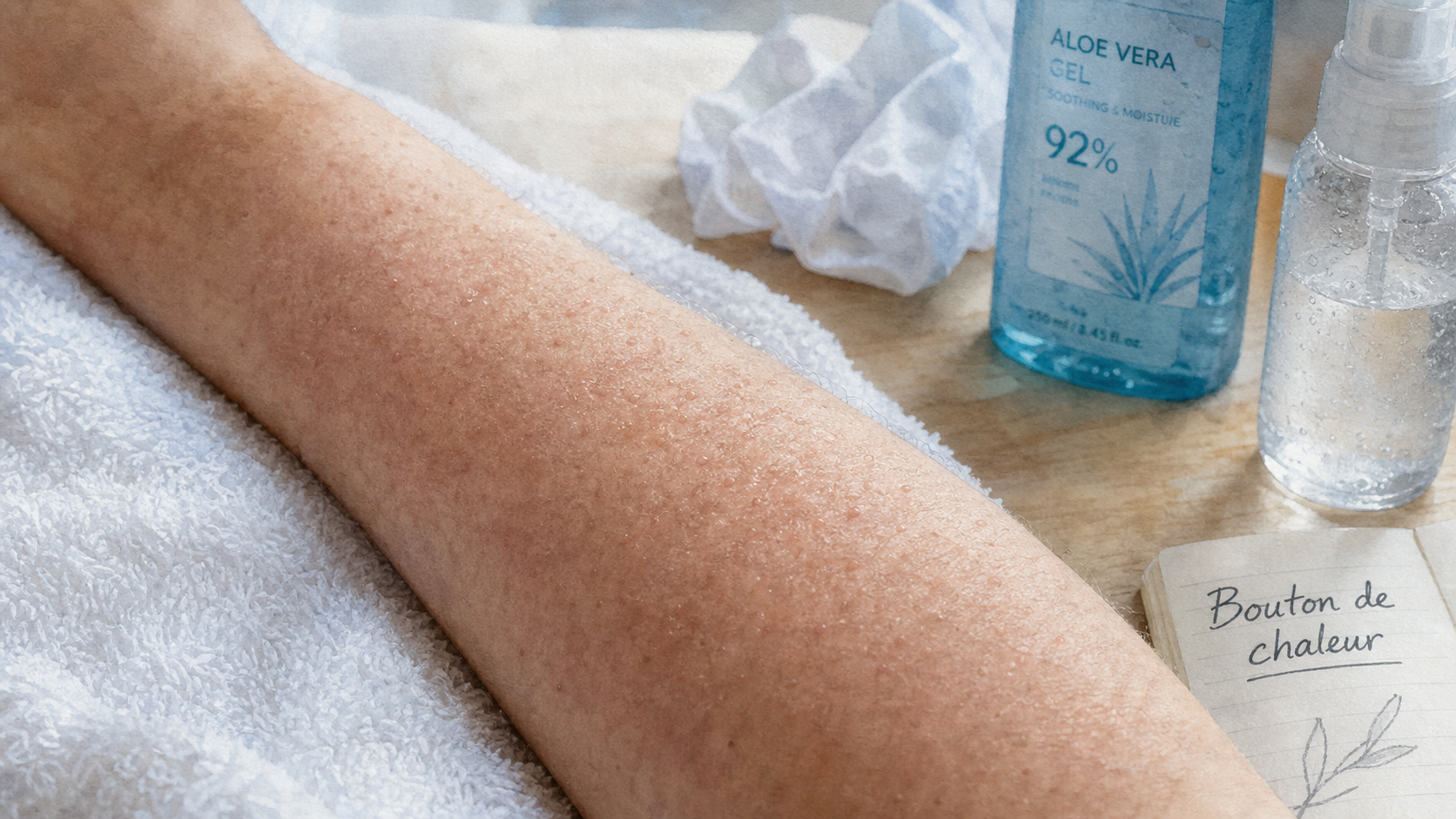 Bouton de chaleur adultes : petites papules sur l’avant-bras