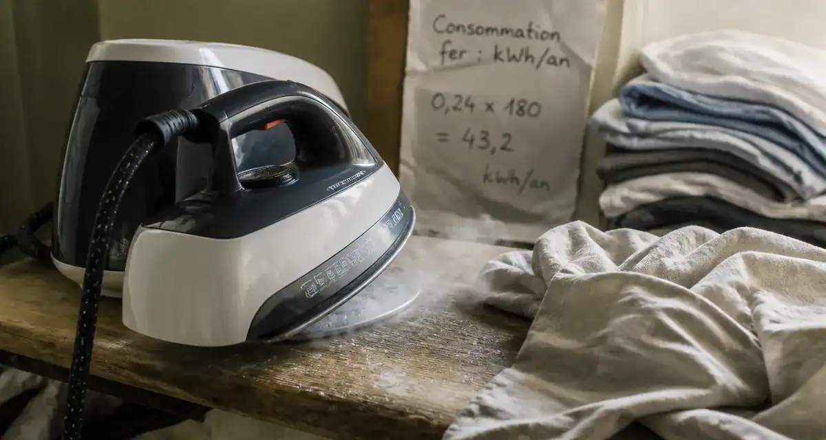 Consommation fer à repasser : vapeur sur linge à repasser