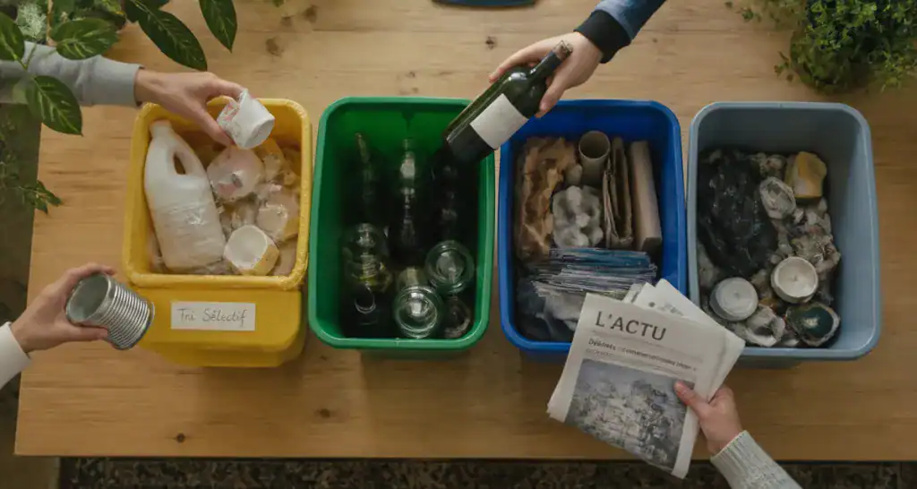 couleur poubelle tri selectif bacs et déchets