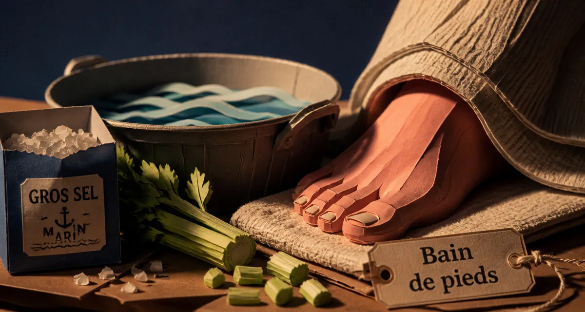 Engelure du pied : bain de pieds au sel naturel, remede de grand mere
