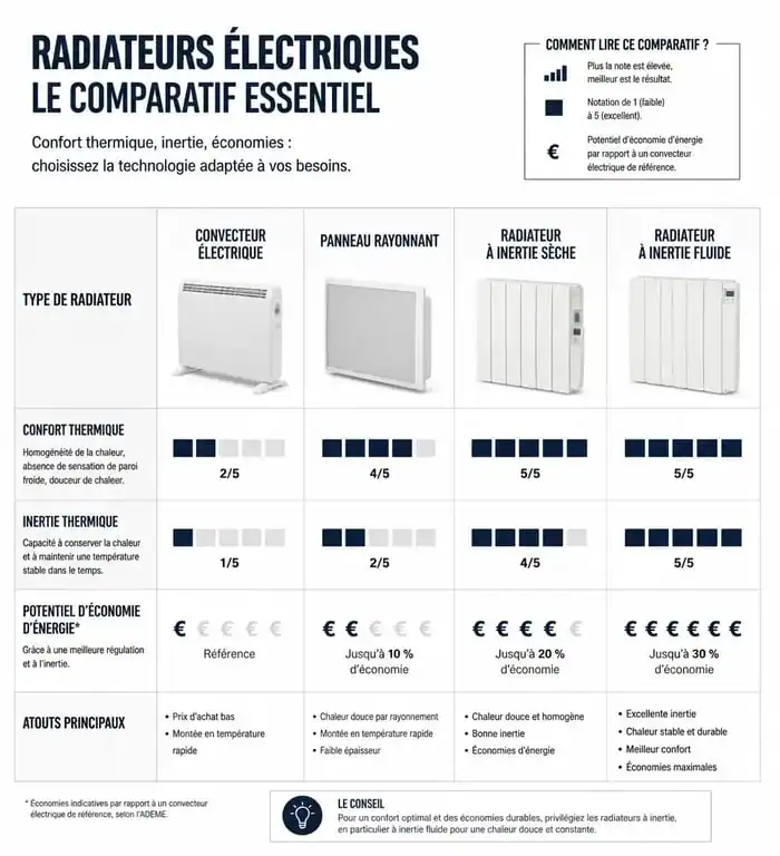 Comparatif des radiateurs électriques les plus économiques et leurs performances thermiques