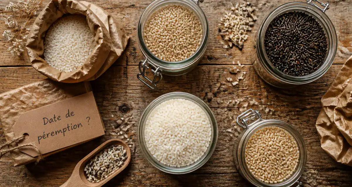 est ce que le riz se perime bocaux de riz sur table