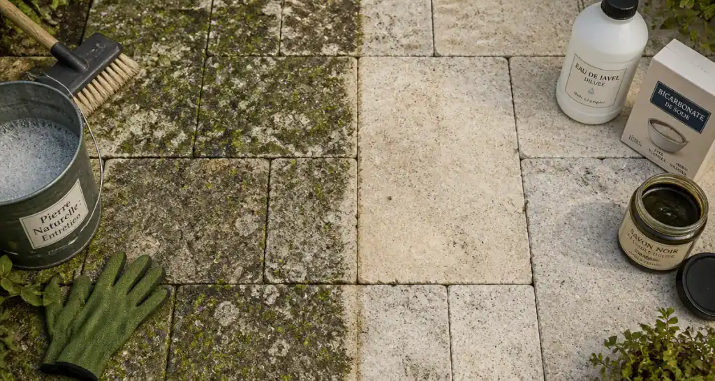 nettoyage pierre naturelle javel terrasse travertin granit ardoise