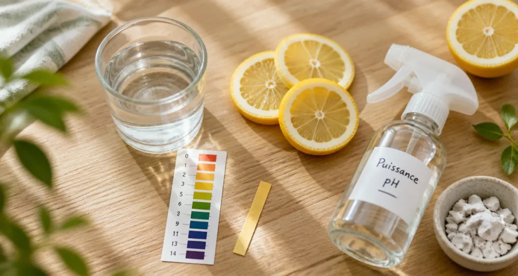 ph du vinaigre blanc test bandelette et flacon