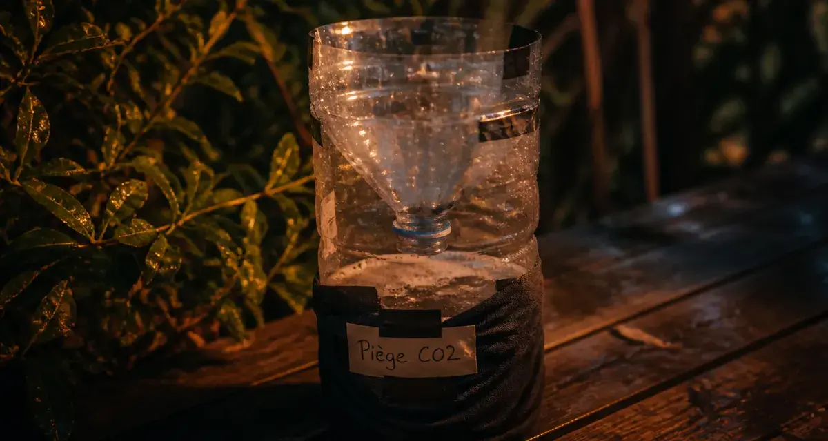 Piège à moustiques maison au CO2, bouteille découpée