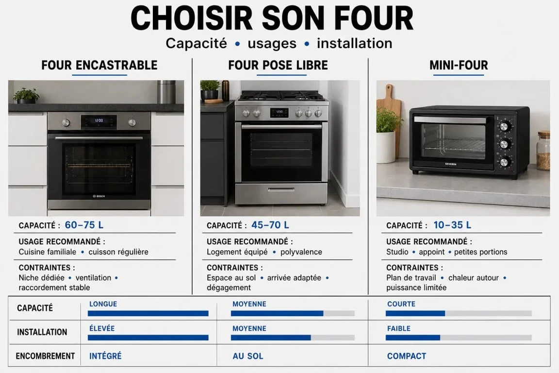 Comment choisir son four : comparaison des types de fours et des capacités conseillées