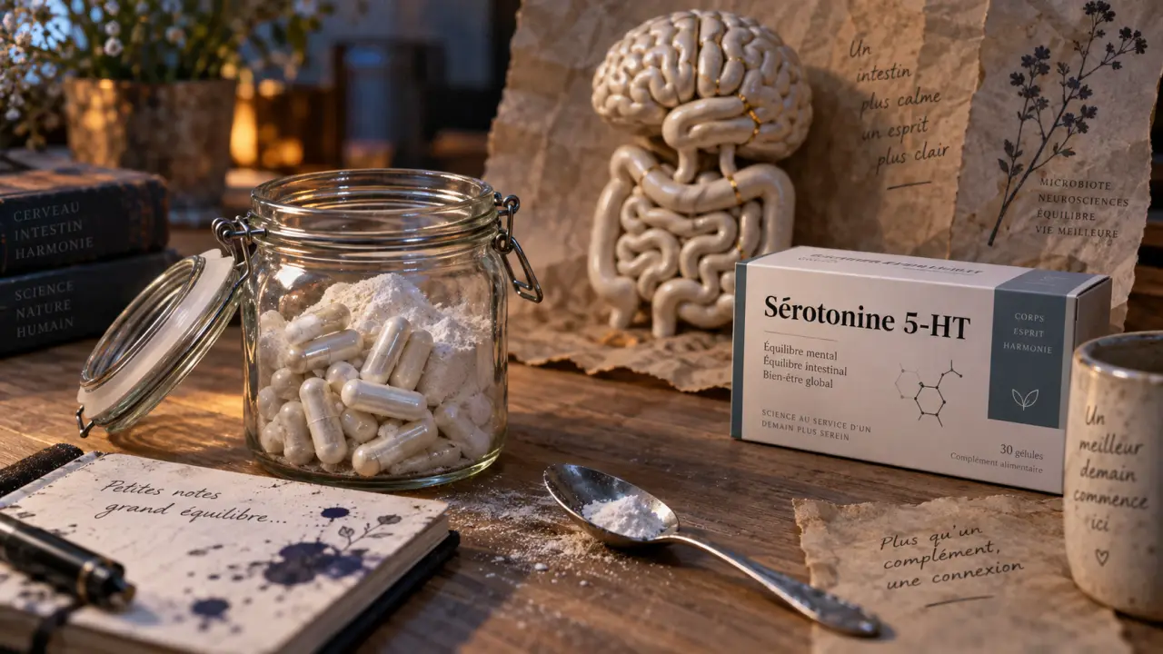 Qu est ce que la serotonine : gélules et intestin, hormone du bonheur 5-HT