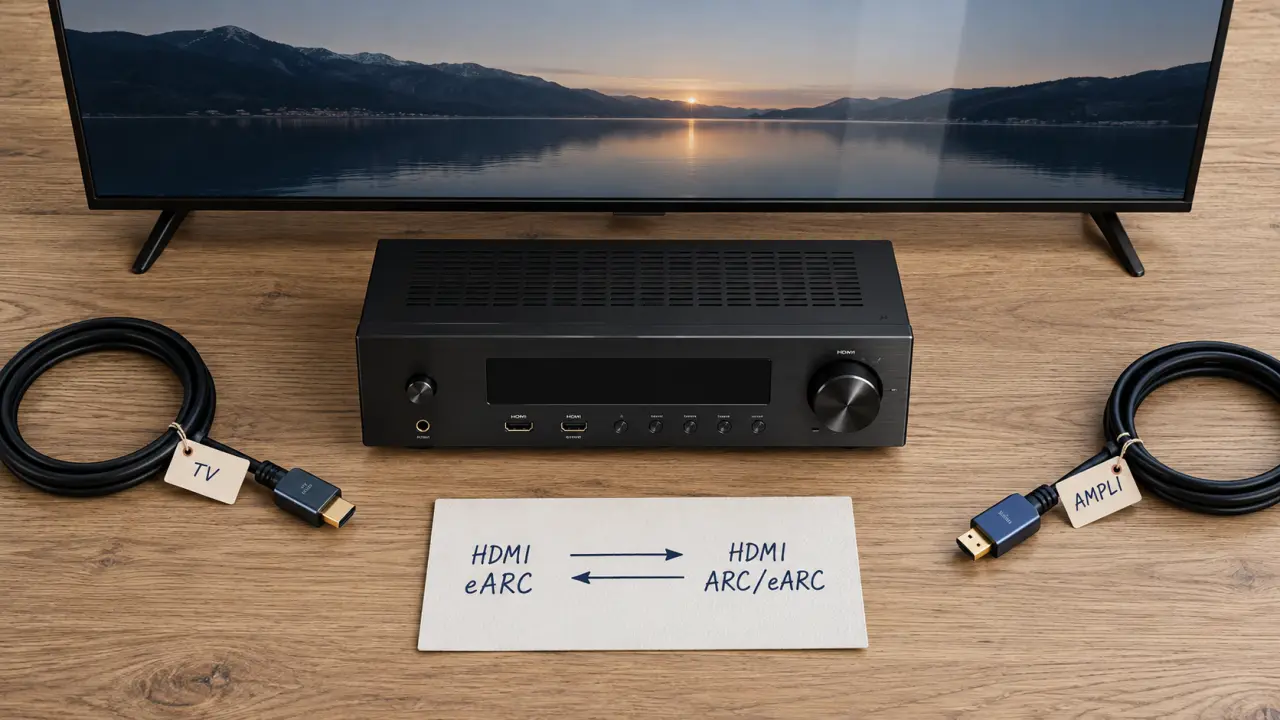 Branchement home cinema : câbles HDMI eARC et réglages TV/ampli